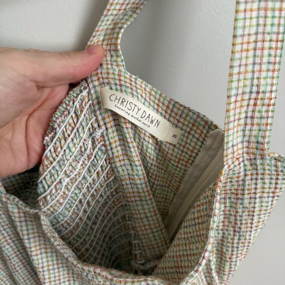 Christy Dawn XS Gingham Checkered Midi Dress Colorful GUC - Picture 4 of 5